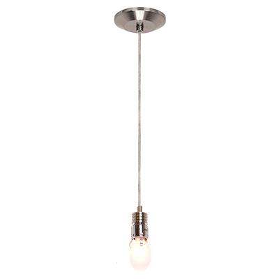 One Light Brushed Steel Down Mini Pendant