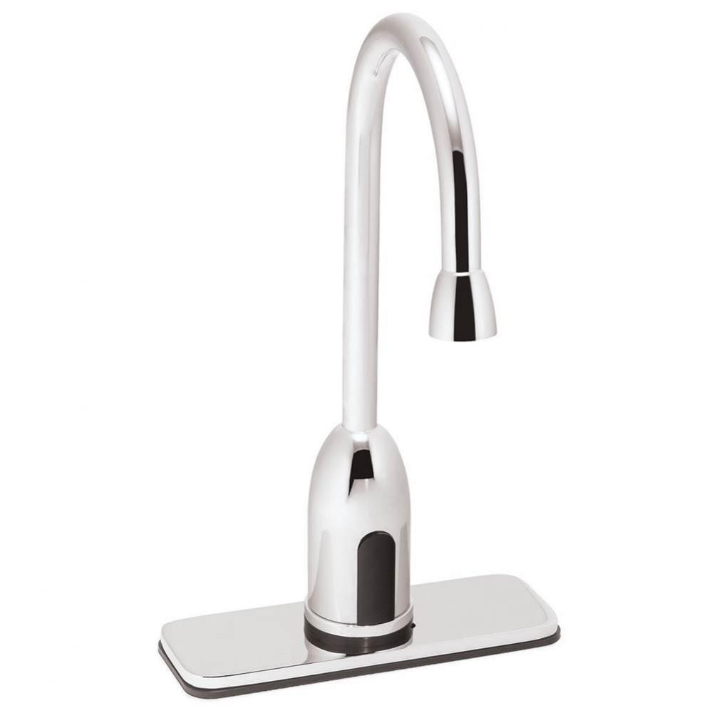 SensorFlo Gooseneck S-9111-CA-E Battery Powered Sensor Faucet with 4&apos;&apos; Deck Plate and Un