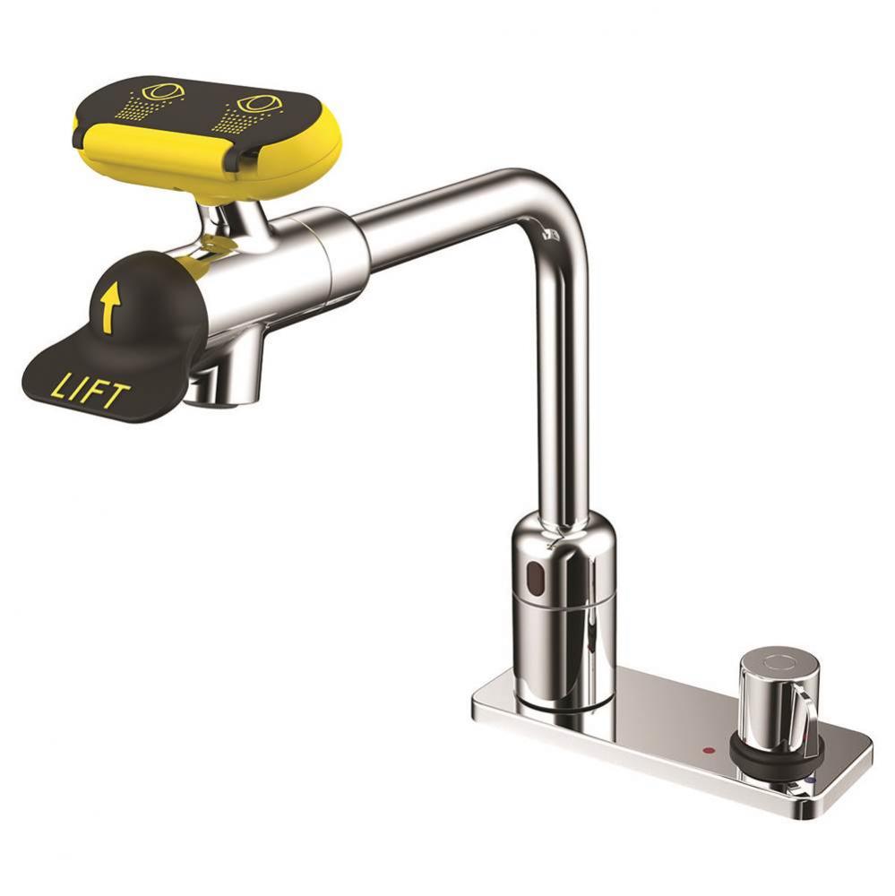 Speakman Eyesaver Battery Powered Sensor Eyewash Faucet with 8 In. Spout &amp; Above Counter Mixer