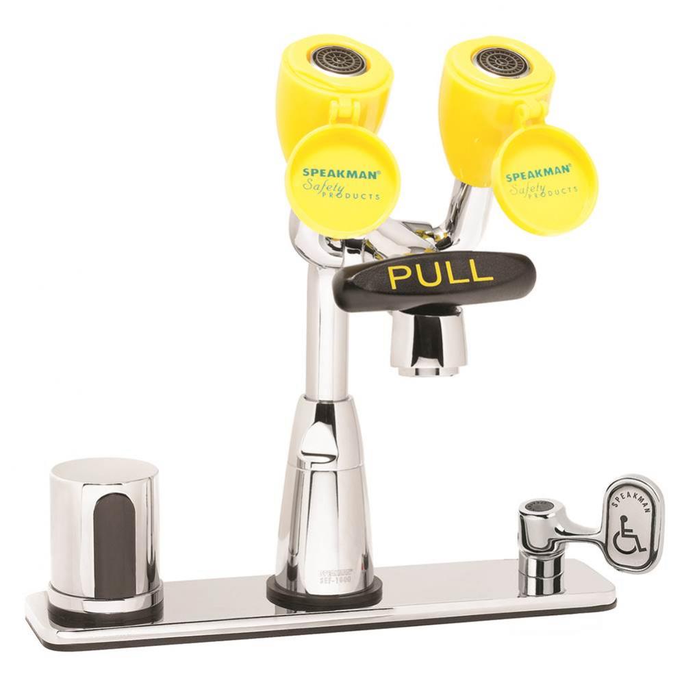 Speakman Eyesaver AC Op. Sensor Eyewash Faucet with Thermostatic Mixing Valve &amp; Manual Overrid