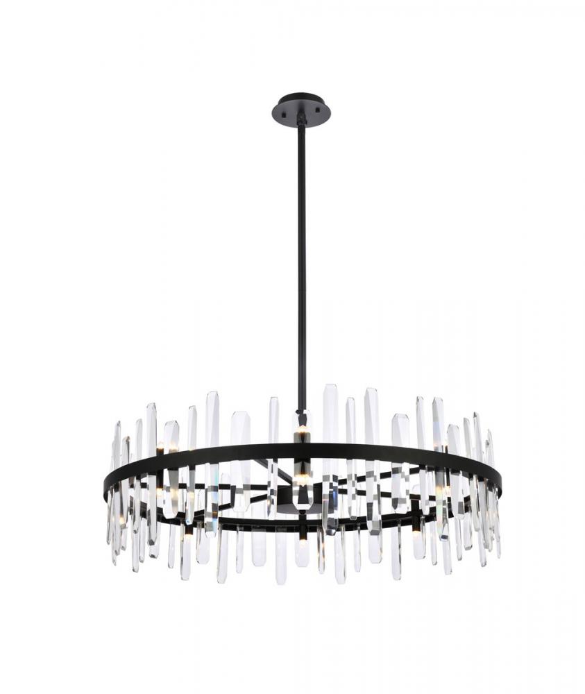 Serena 36 Inch Crystal Round Chandelier in Black