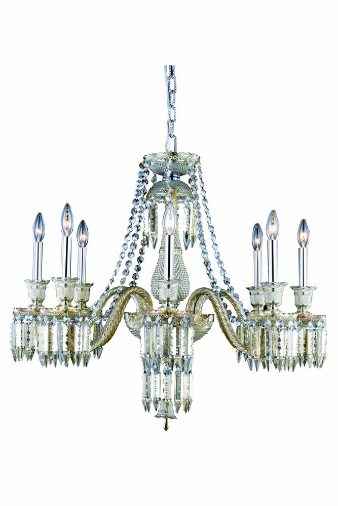 Majestic 8 light Golden Teak Chandelier Golden Teak (Smoky) Elegant Cut Crystal