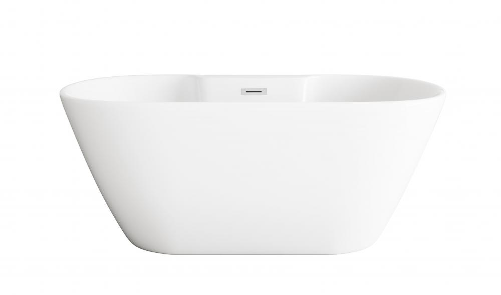 59 inch Bathtub in Glossy White with Chrome Trim