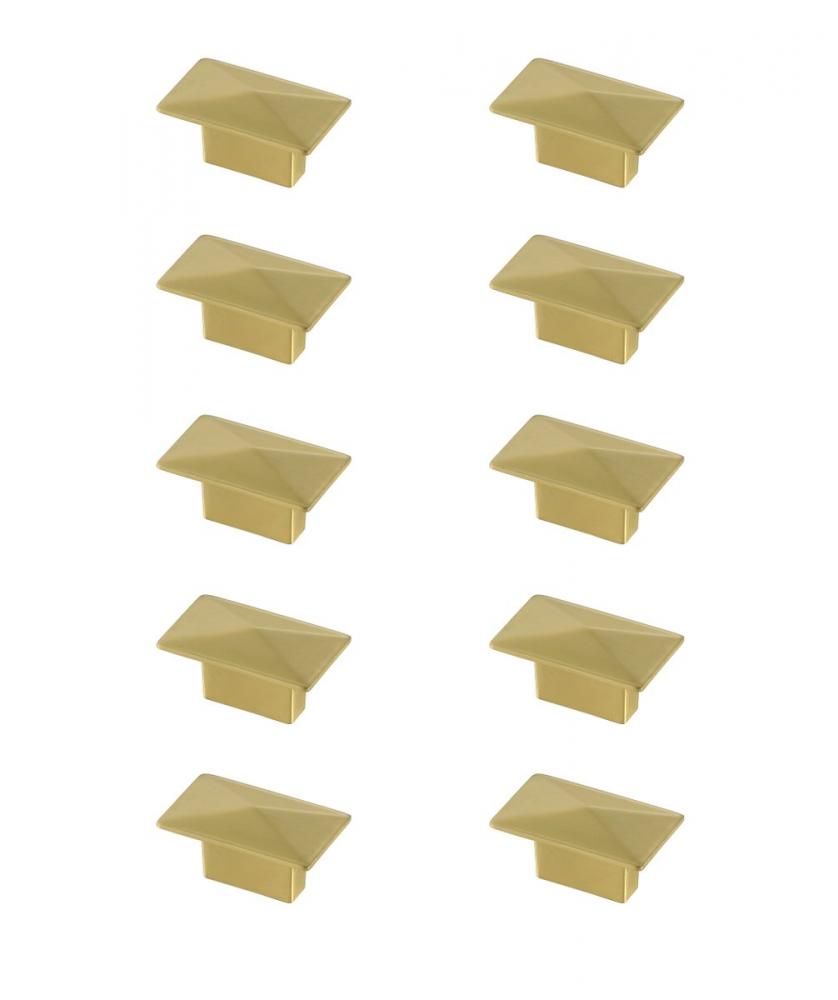 Perry 2&#34; Brushed Gold Rectangle Knob Multipack (Set of 10)