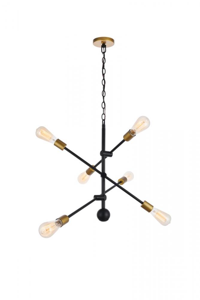 Axel 6 Lights Black Pendant