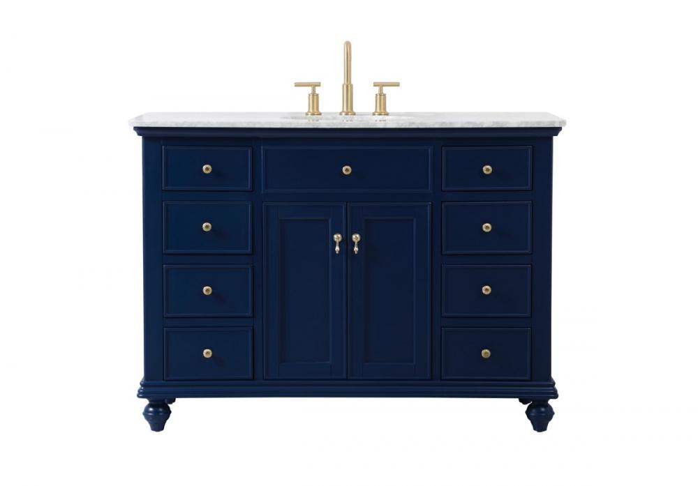 48 inch Single bathroom vanity in blue