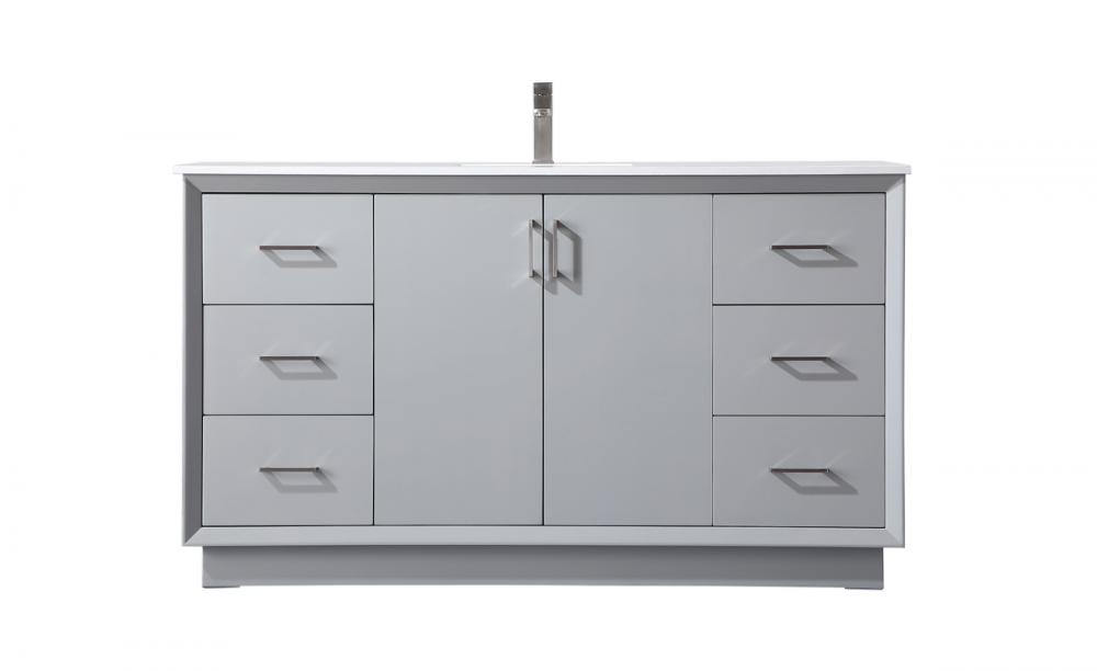 60 Inch Single Bathroom Vanity in Grey