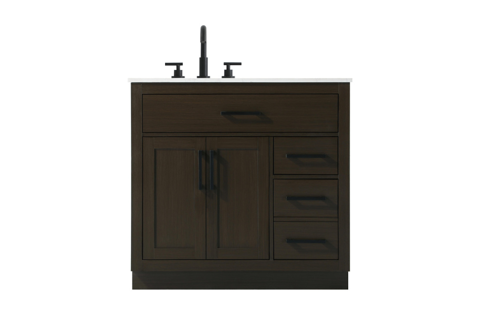 Alden 36 inch Single Bathroom Vanity in Mocha Brown