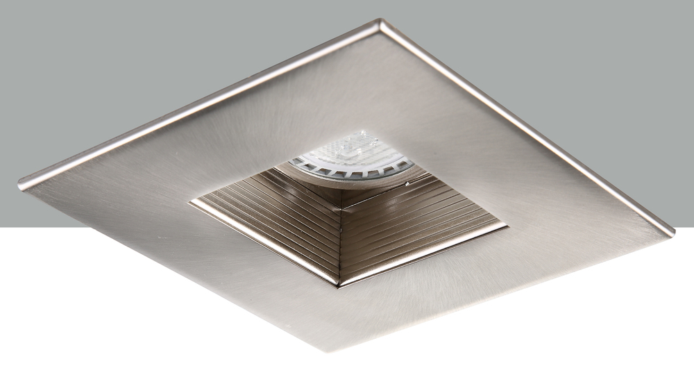 4&#34; Brushed Nickel Square baffle Trim MR16