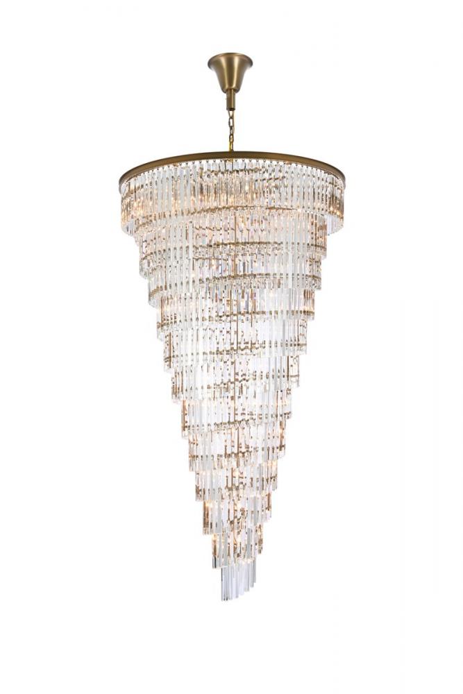 Sydney 48 Inch Spiral Crystal Chandelier in Satin Gold