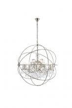 Elegant 1130G43PN/RC - Geneva 18 Light Polished Nickel Chandelier Clear Royal Cut Crystal