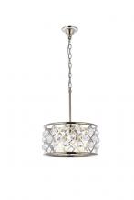 Elegant 1213D16PN/RC - Madison 4 light polished Nickel Pendant Clear Royal Cut Crystal