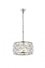 Elegant 1214D16PN/RC - Madison 4 light polished Nickel Pendant Clear Royal Cut Crystal