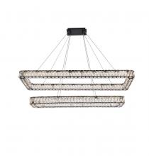 Elegant 3504G50L2BK - Monroe 50 Inch LED Double Rectangle Pendant in Black