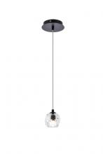 Elegant 3505D6BK - Eren 1 Light Black Pendant