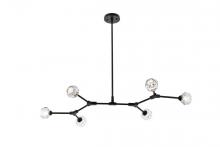  3508D50BK - Zayne 6 Light Pendant in Black