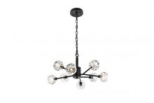  3509D24BK - Graham 8 Light Pendant in Black