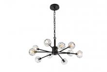 Elegant 3509D29BK - Graham 10 Light Pendant in Black