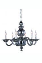 Elegant 7872D27SS - Champlain 6 Light Siver Shade Chandelier