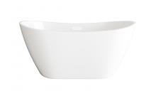 Elegant BT10354GW-WHT - 59 inch Soaking Bathtub in Glossy White with Polished White Trim