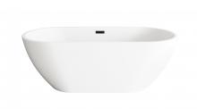 Elegant BT30367GW-MBK - 67 inch Bathtub in Glossy White with Matte Black Trim