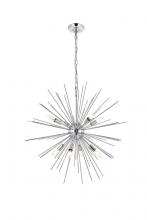 Elegant LD5051D30C - Timber 8 Light Chrome Pendant