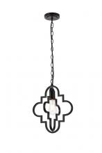 Elegant LD7062D12BK - Sandara 1 Light Pendant in Black