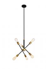 Elegant LD8015D18BK - Axel 6 Lights Black Pendant