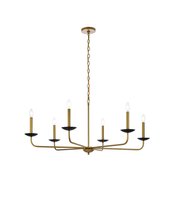 Elegant LD812D42BRK - Cohen 42 Inch Pendant in Black and Brass