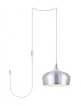 Elegant LDPG2003BN - Nora 1 Light Burnished Nickel Plug-in Pendant