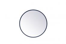 Elegant MR4821BL - Metal Frame Round Mirror 21 Inch in Blue