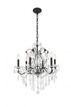  V2015D24DB/RC - St. Francis 6 Light Dark Bronze Chandelier Clear Royal Cut Crystal