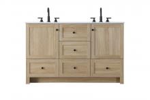 Elegant VF2854DMW - 54 inch Double Bathroom Vanity In Mango Wood