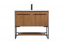 Elegant VF42540WB - 40 Inch Single Bathroom Vanity in Walnut Brown