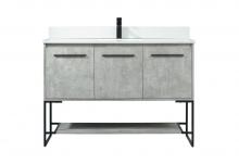 Elegant VF42548MCG-BS - 48 Inch Single Bathroom Vanity in Concrete Grey with Backsplash