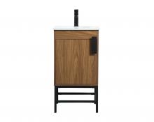 Elegant VF48818WB - 18 Inch Single Bathroom Vanity in Walnut Brown