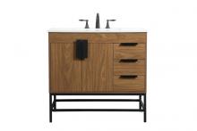 Elegant VF48836WB - 36 Inch Single Bathroom Vanity in Walnut Brown