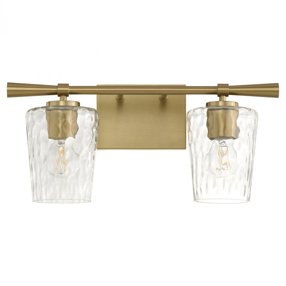 Goodwin 2 Light Vanity, Aged Brass