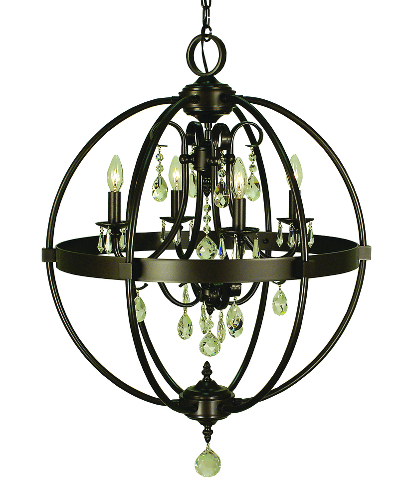 4-Light Brushed Nickel Compass Dining Chandelier