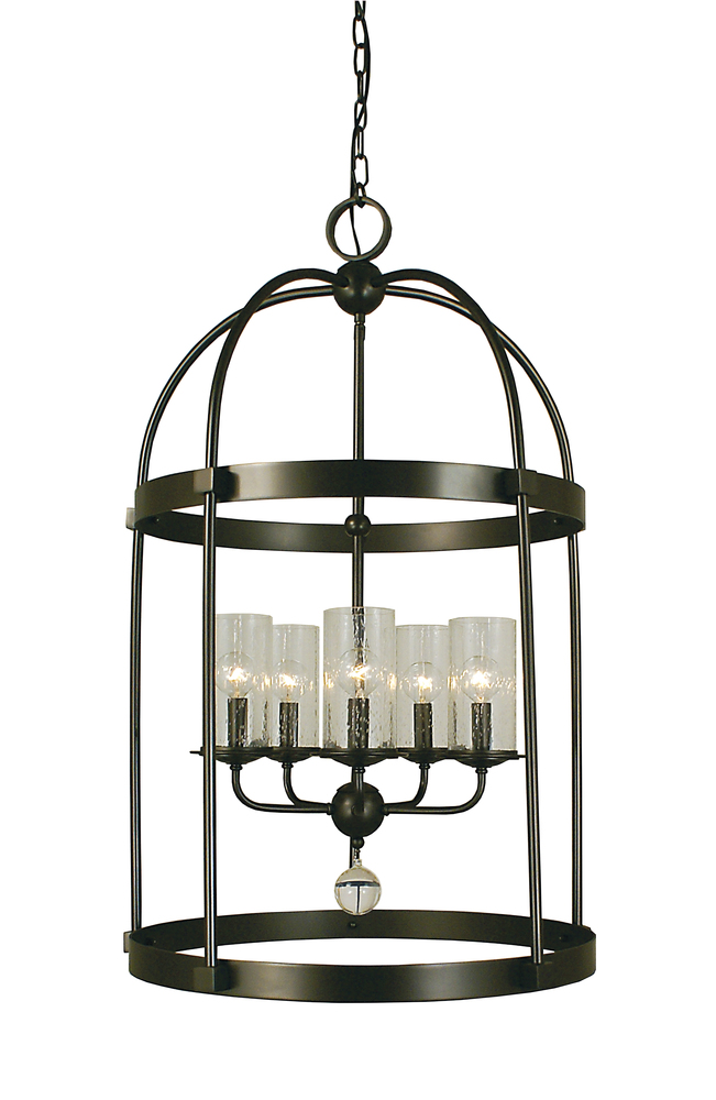 5-Light Polished Nickel Compass Dining Chandelier