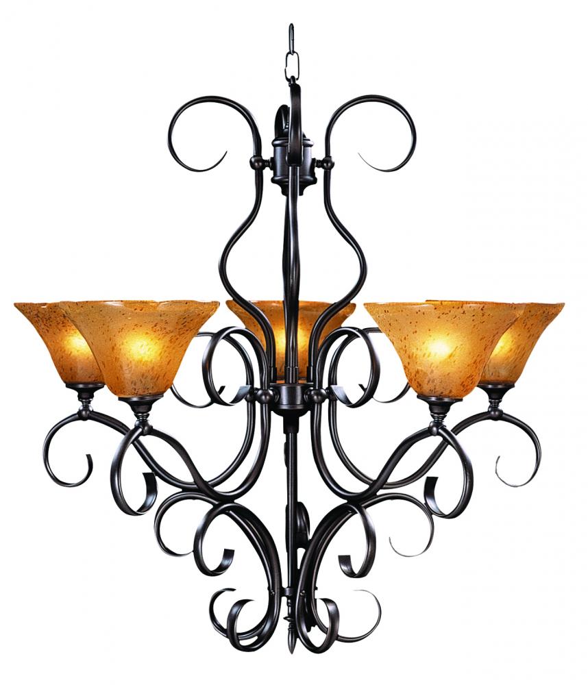 5-Light Ebony Black Forest Dining Chandelier