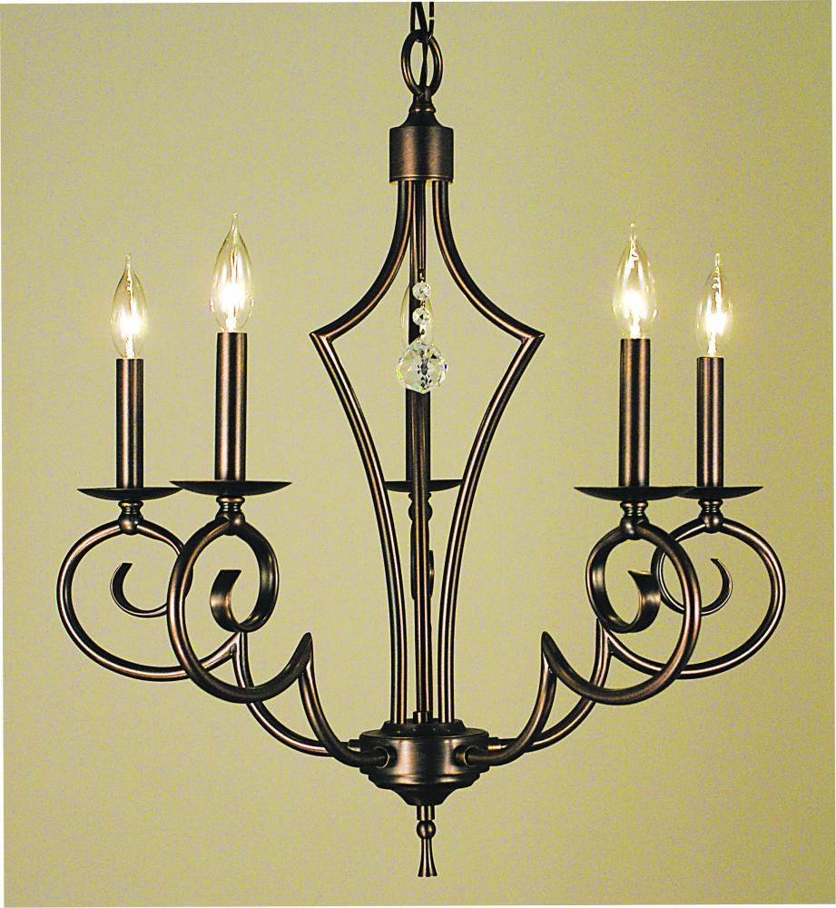 5-Light Siena Bronze Black Forest Dining Chandelier