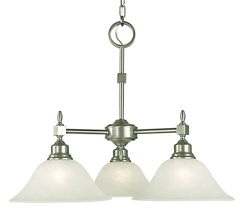 3-Light Polished Brass Taylor Dinette Chandelier