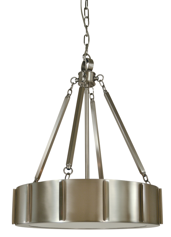 4-Light 16&#34; Matte Black/Polished Nickel Pantheon Pendant