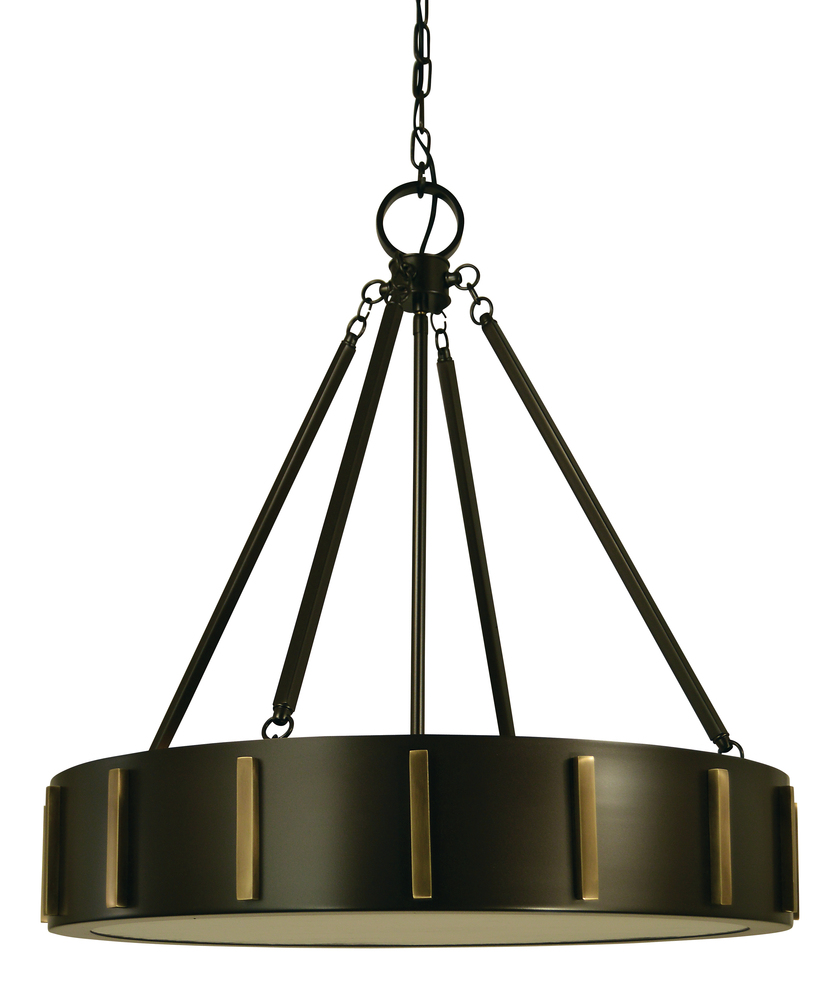 4-Light 23&#34; Matte Black/Polished Nickel Pantheon Pendant