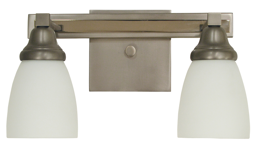 2-Light Satin Pewter/Polished Nickel Mercer Sconce