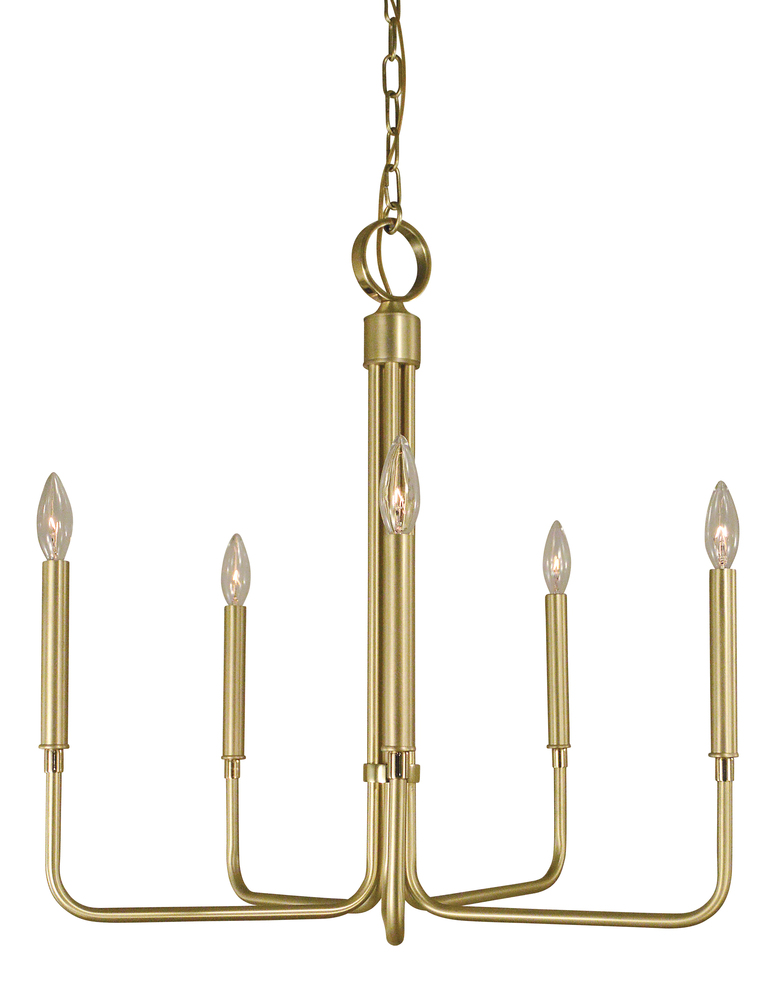 5-Light Satin Brass/Polished Brass Lara Chandelier