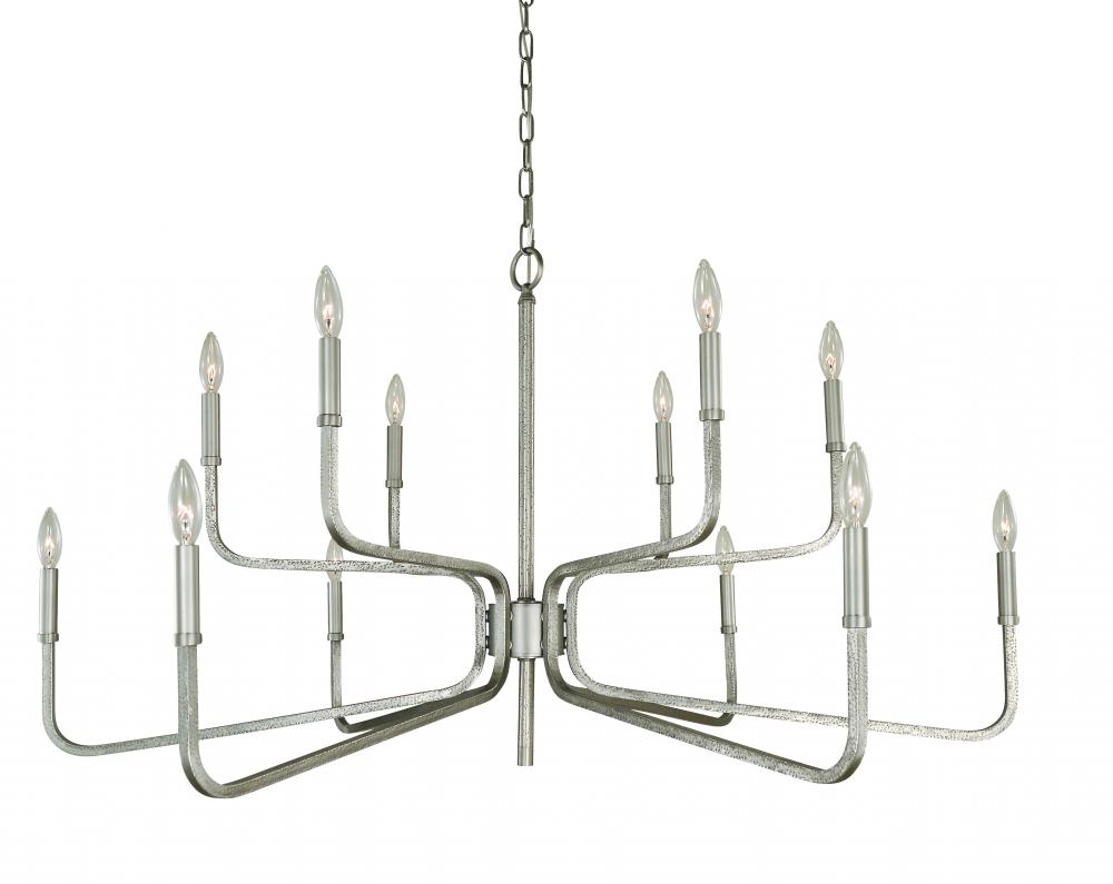 12-Light Satin Pewter Heidelberg Dining Chandelier