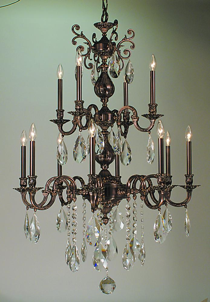 12-Light Roman Bronze Czarina Foyer Chandelier