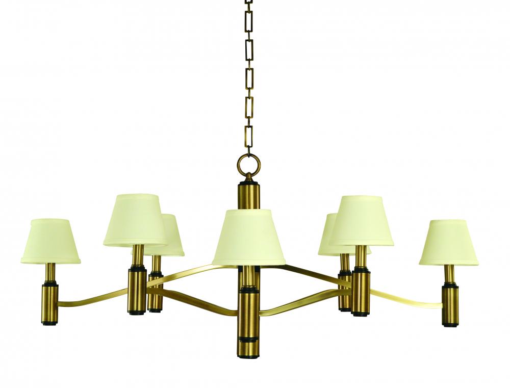 8-Light Antique Brass/Matte Black Accents Hampton Dining Chandelier